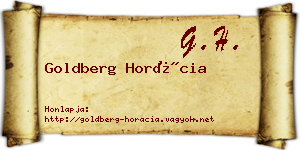 Goldberg Horácia névjegykártya